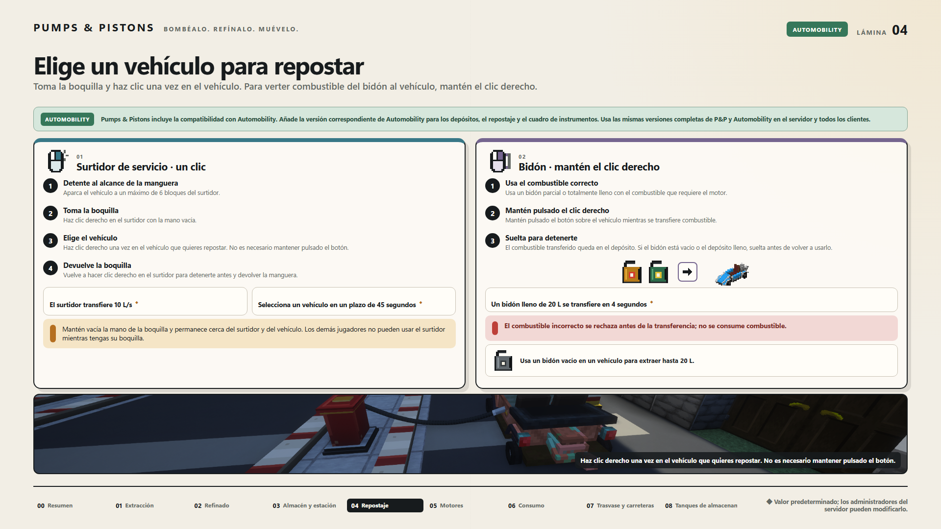 Elige un vehículo para repostar