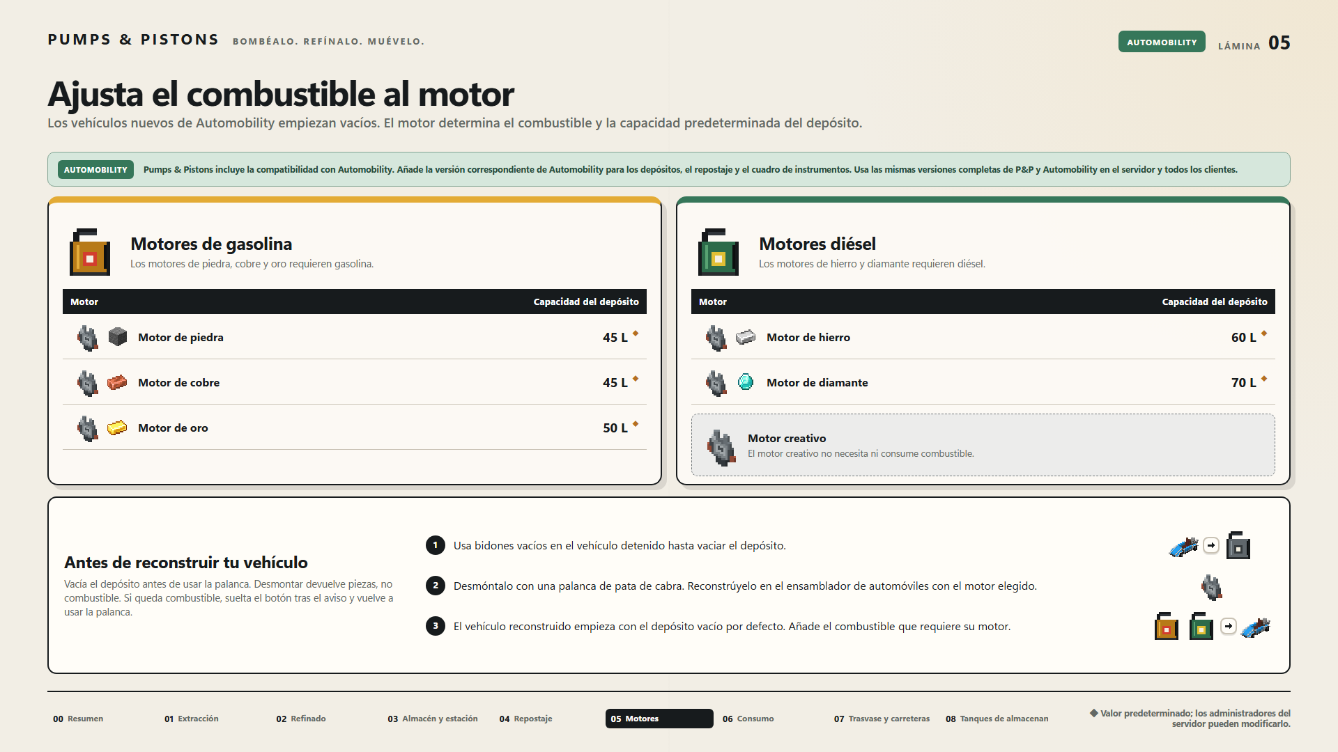 Ajusta el combustible al motor