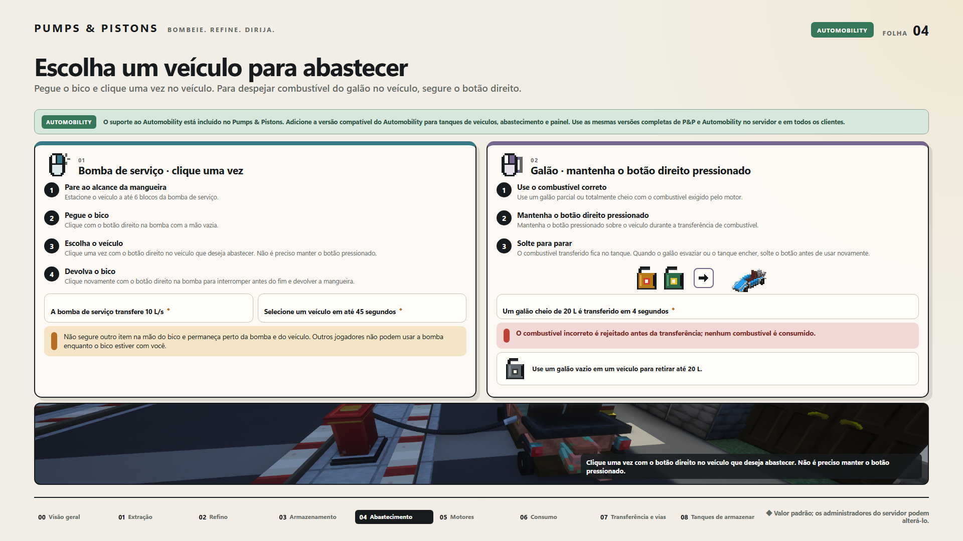 Escolha um veículo para abastecer