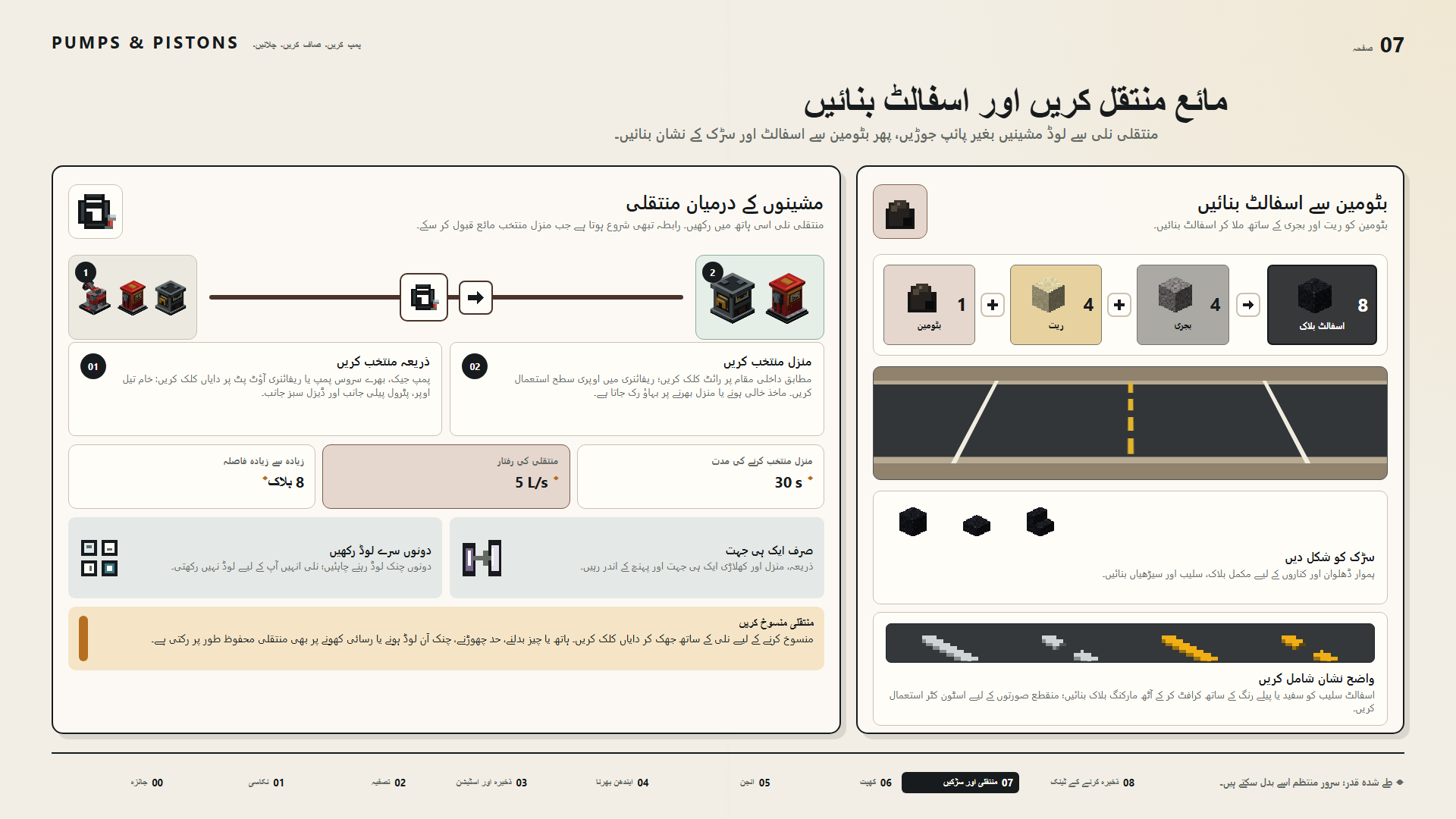 مائع منتقل کریں اور اسفالٹ بنائیں