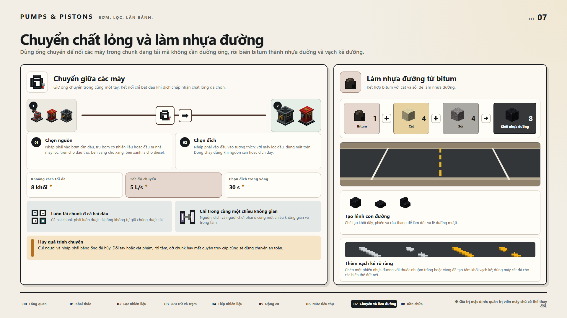 Chuyển chất lỏng và làm nhựa đường