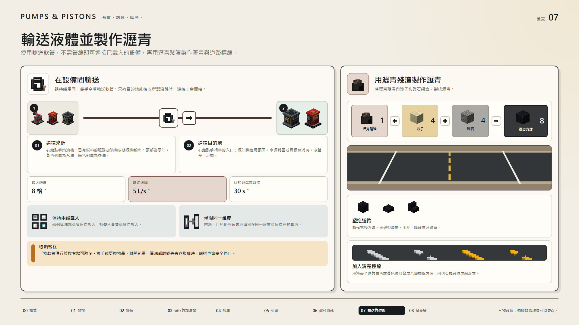 輸送液體並製作瀝青